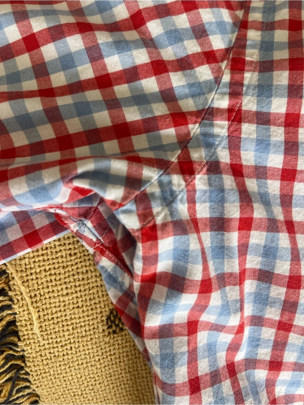 J. Crew Red and Blue Plaid Button-Down Shirt medium